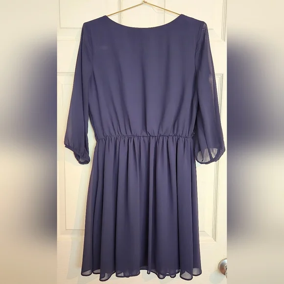Iz Byer Kohls Navy Blue Scoop Neck Shift Flowy Dress Mini - Picture 7 of 7